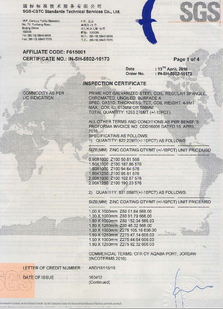 SGS Certificate